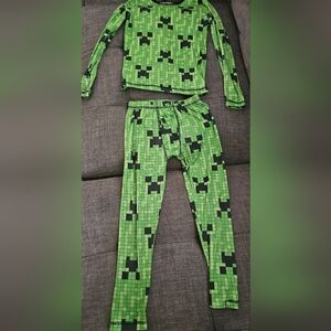 Green Minecraft Kids Pajamas